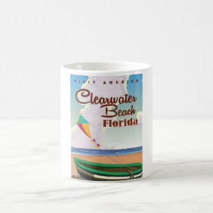 Clearwater Beach, Florida Vintage Reiseplakat Kaffeetasse