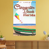 Clearwater Beach, Florida Vintage Reiseplakat Leinwanddruck (Insitu (Wohnzimmer))