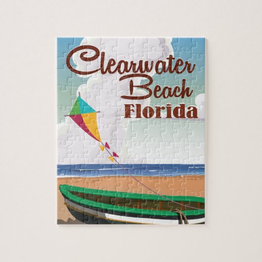 Clearwater Beach, Florida Vintage Reiseplakat Puzzle (Vertikal)