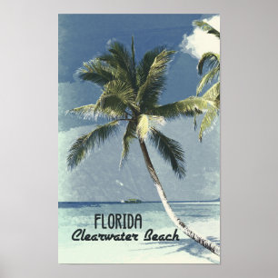 Clearwater Beach Florida Vintage Reiseposter Kunst Poster