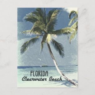 Clearwater Beach Florida Vintage Reiseposter Kunst Postkarte