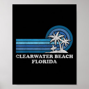 Clearwater Beach Florida Vintager Familienurlaub Poster