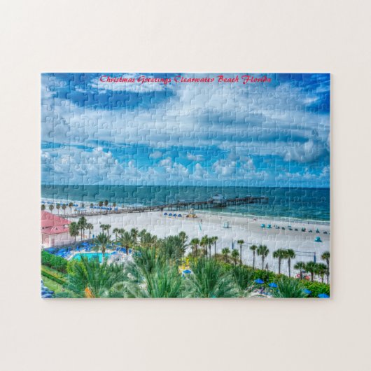 Clearwater Beach Florida. Weihnachtsgrüße Puzzle (Horizontal)