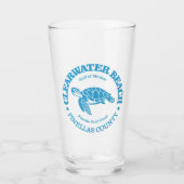 Clearwater Beach (Meeresschildkröte) Glas (Vorderseite)