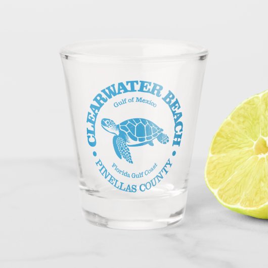 Clearwater Beach (Meeresschildkröte) Schnapsglas (Vorderseite)