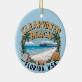 Clearwater Beach Retro Vignette Keramik Ornament (Rechts)