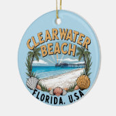 Clearwater Beach Retro Vignette Keramik Ornament (Links)