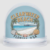 Clearwater Beach Retro Vignette Schneekugeln (Vorderseite)
