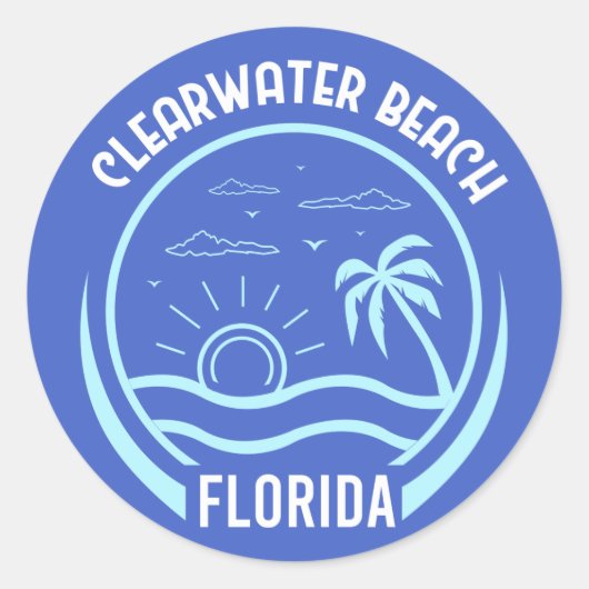 Clearwater Beach Runder Aufkleber (Vorderseite)