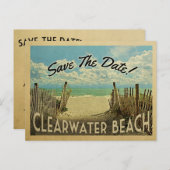 Clearwater Beach Save the Date Vintag Ankündigungspostkarte (Vorne/Hinten)