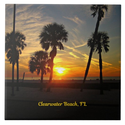 Clearwater Beach Sunset Fliese (Vorderseite)