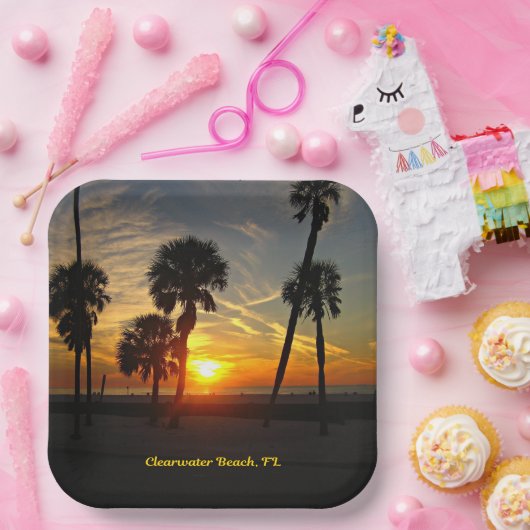 Clearwater Beach Sunset Pappteller (Party)