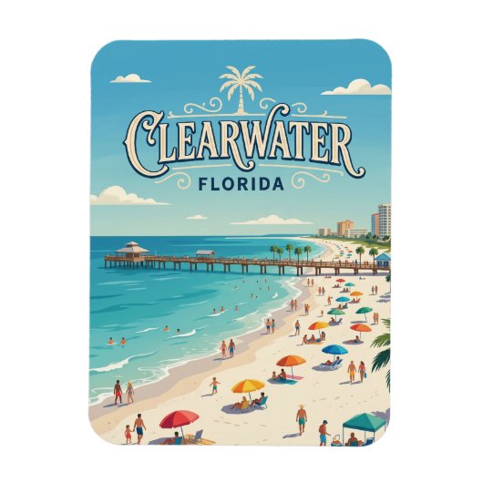 Clearwater Beach USA Magnet (Vertikal)
