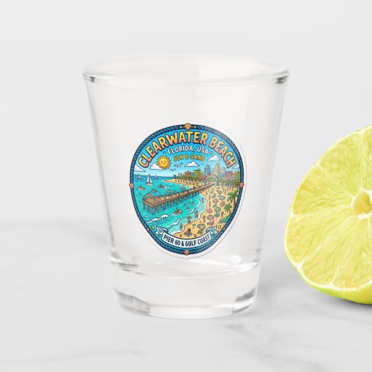 Clearwater Beach USA Schnapsglas (Vorderseite)
