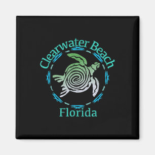 Clearwater Beach Vintag Tribal Turtle Gift Magnet