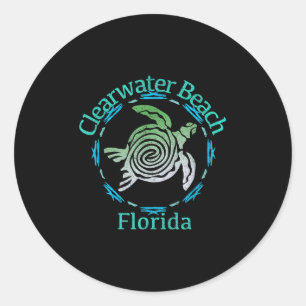 Clearwater Beach Vintag Tribal Turtle Gift Runder Aufkleber
