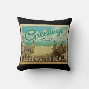 Clearwater Beach Vintage Travel Kissen