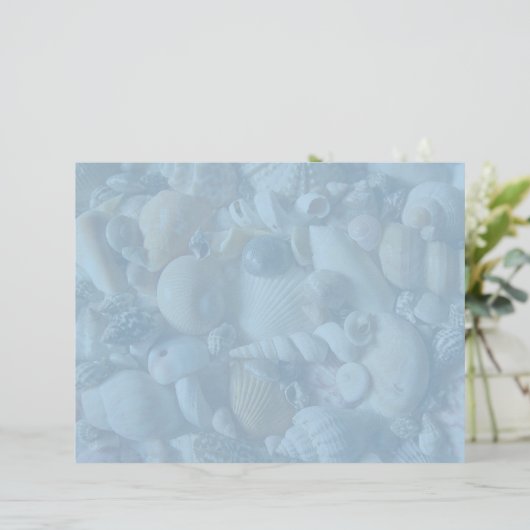 Clearwater Blue Blank Seashell Letterhead Paper (Stehend Vorderseite)