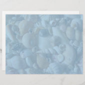 Clearwater Blue Blank Seashell Letterhead Paper (Vorne/Hinten)