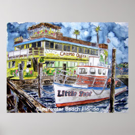 clearwater_boat_painting, Clearwater Beach Florida Poster