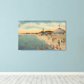 Clearwater, FL - Schwimmer und Sonnenbäder am Stra Leinwanddruck (Insitu (Holzboden))