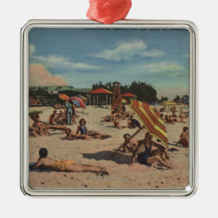 Clearwater, FL - Sunbathers auf Clearwater Strand Ornament Aus Metall