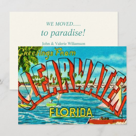 Clearwater FL Umzugsankündigung (Vorne/Hinten)