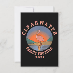 Clearwater Flamingo Vacation 2021 Funny Flaming Dankeskarte
