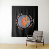 Clearwater Flamingo Vacation 2021 | Funny Flaming Wandteppich (Beispiel)