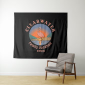 Clearwater Flamingo Vacation 2021 | Funny Flaming Wandteppich (Beispiel (Horizontal))