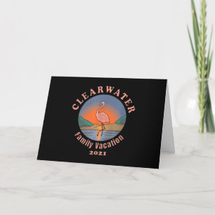 Clearwater Flamingo Vacation 2021 Funny Flamingo Karte