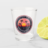 Clearwater Florida Beach Retro Sunset Souvenir 80e Schnapsglas (Vorderseite)