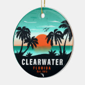 Clearwater Florida Beach Retro Sunset Souvenirs Keramik Ornament (Links)