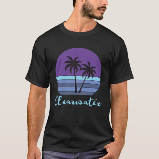 Clearwater Florida Beach Tropical Palm Tree Group T-Shirt (Vorderseite)