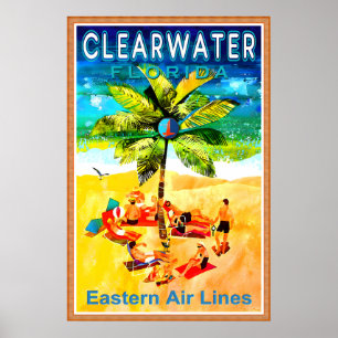 Clearwater Florida Eastern Air Lines Neuer Sonnens Poster