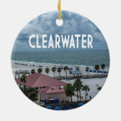 Clearwater Florida Foto am Strand Keramik Ornament (Hinten)