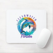 Clearwater Florida Glücklicher Wasserfarben-Delfin Mousepad (Mit Mouse)