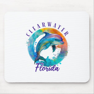 Clearwater Florida Glücklicher Wasserfarben-Delfin Mousepad