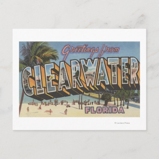 Clearwater, Florida - Großbuchstaben - Szenen 2 Postkarte (Vorderseite)