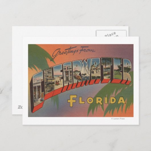 Clearwater, Florida - Großbuchstaben - Szenen Postkarte (Vorne/Hinten)