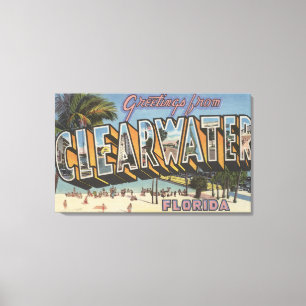 Clearwater, Florida - große Buchstabe-Szenen 2 Leinwanddruck