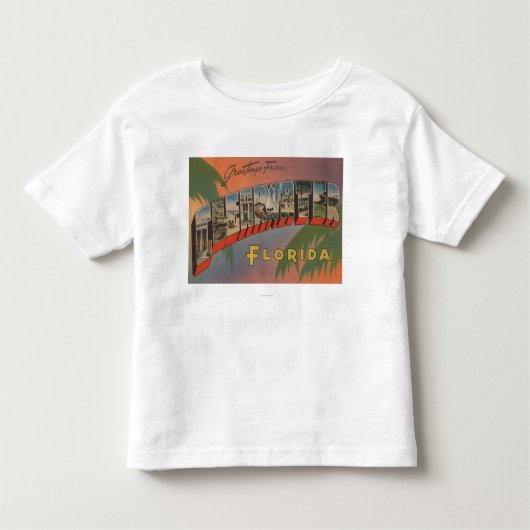 Clearwater, Florida - große Buchstabe-Szenen Kleinkind T-shirt (Vorderseite)