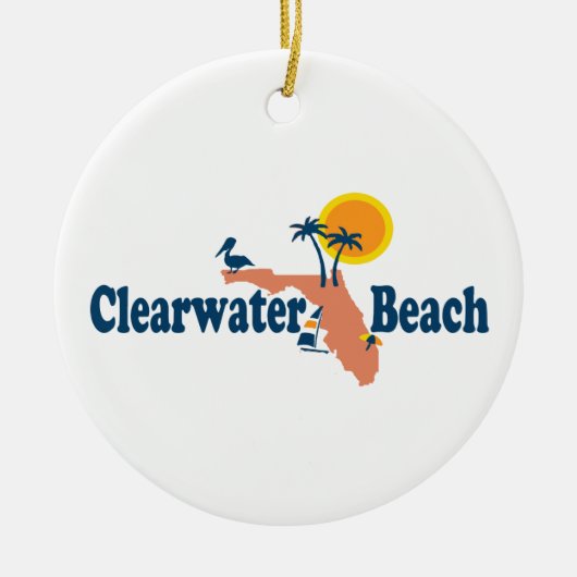 Clearwater Florida - Karten-Entwurf Keramikornament (Vorne)