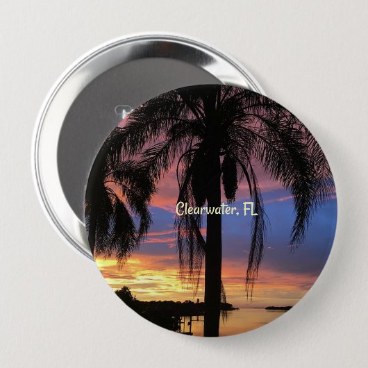 Clearwater, Florida landscape, palm trees, Button (Vorne & Hinten)