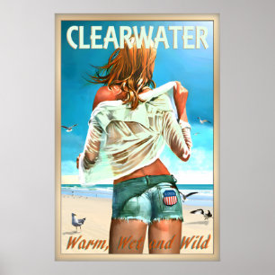Clearwater Florida Pinellas County Strand Pin U Poster