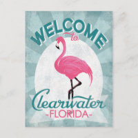Clearwater Florida Pink Flamingo Retro