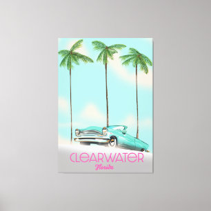 Clearwater Florida Reiseposter im Vintage-Stil Leinwanddruck