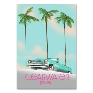 Clearwater Florida Reiseposter im Vintage-Stil Tischnummer