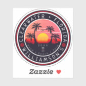 Clearwater Florida Retro Sunset Souvenirs 80er Aufkleber (Blatt)