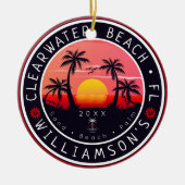 Clearwater Florida Retro Sunset Souvenirs 80er Keramik Ornament (Vorne)